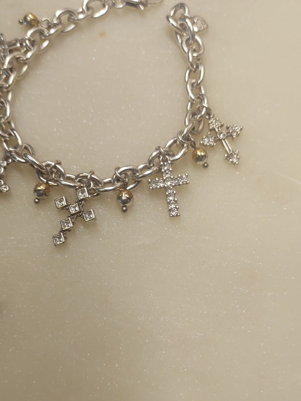 FLASH SALE!🔥 Brighton Sacramento Cross Charm Bracelet Silver Retired - READ! - Picture 5 of 14